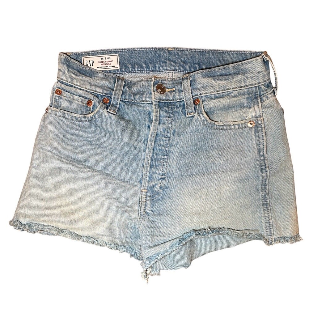 Gap Cheeky Short High Rise light denim cut off shorts size 25/0R